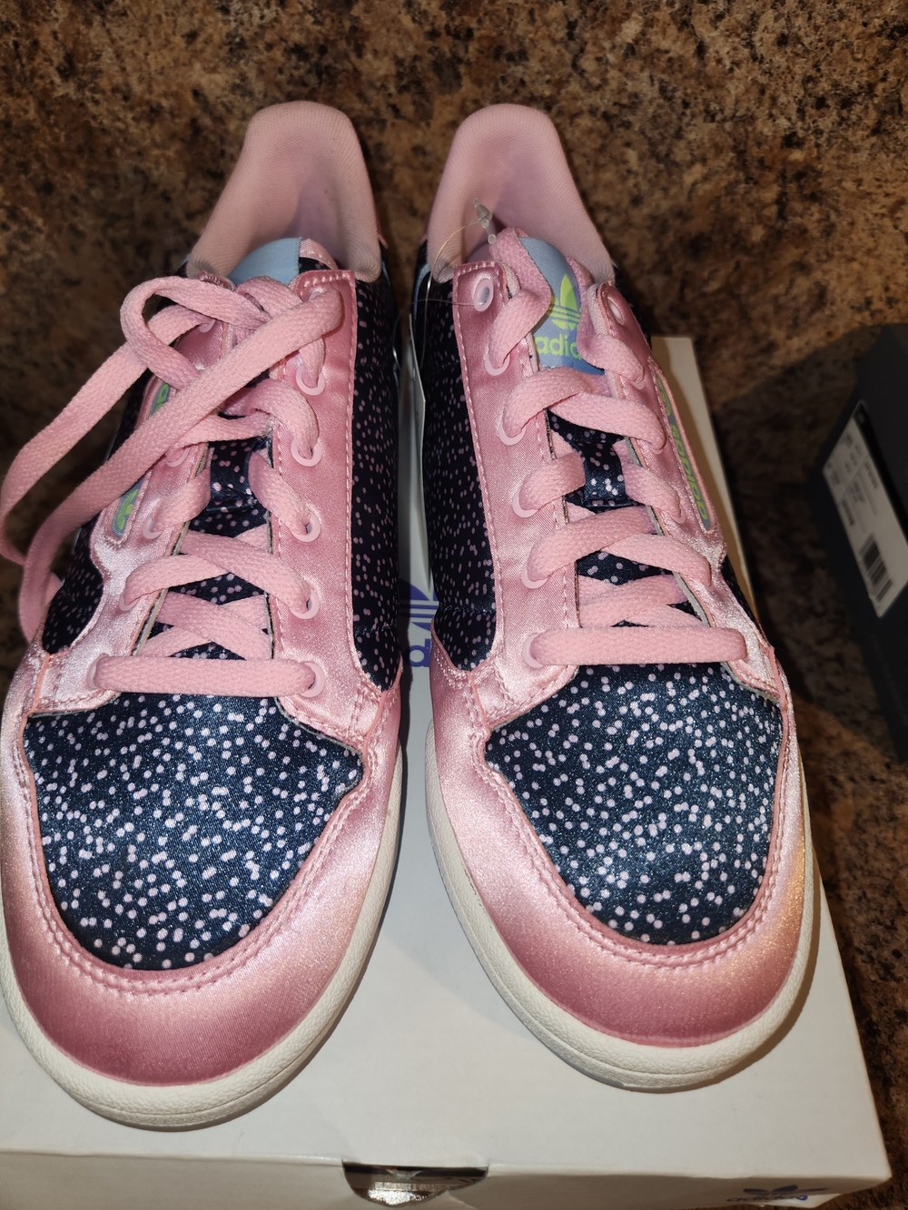 adidas Women Pink and Navy Sparkle Sneakers